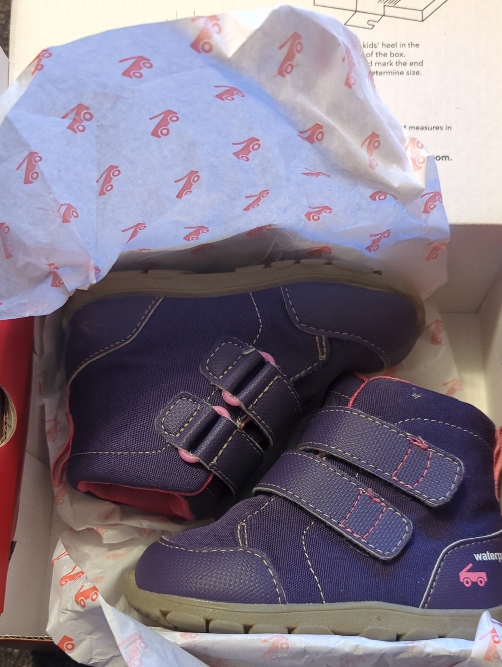 See Kai Run Purple Kids Hook-and-Loop Boots with Pink Accents